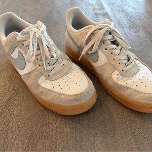 Nike Light Gray and White Sneakers with Tan Sole